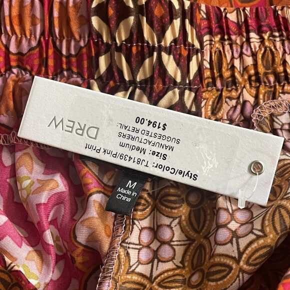 Drew Pants Wide‎ Leg Sz M Patchwork Tapestry Floral Hipster Boho Hippie Pullon - Picture 4 of 9